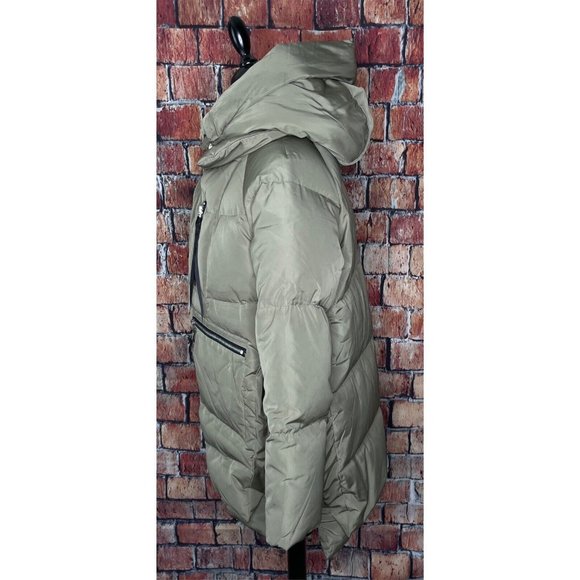 OROLAY Thickened Down Jacket Coat Parka Faux Sherpa Lined Hooded Green Small - Picture 6 of 11
